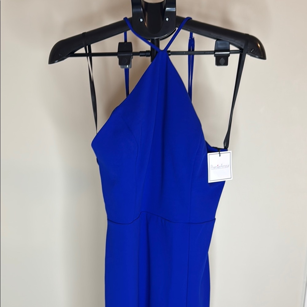 Premier Blue Halter Sheath Dress